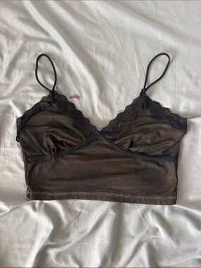 Shein Sheer Lace-Trim Bralette in Black